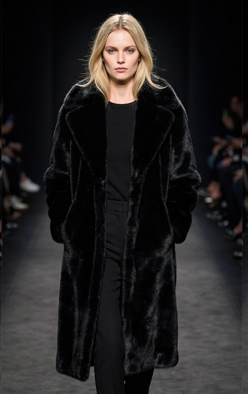 Hellani, 95 cm. - Krave - Toscana Lam - Jacket - Kvinde - Sort 