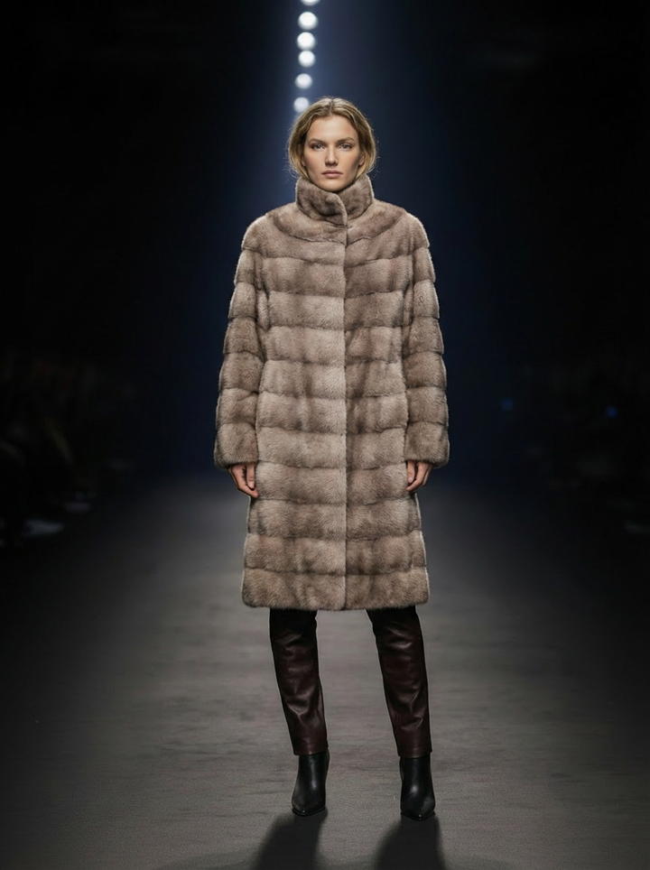 Rosario, 85 cm. - kraga - mink - konur - silfurblátt