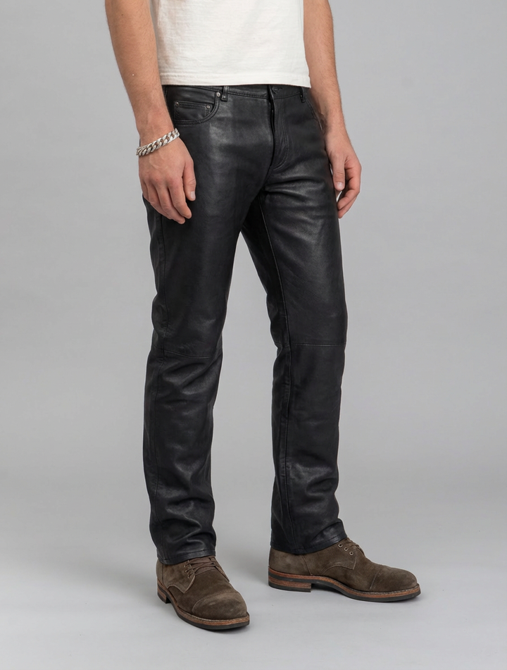 Jack Trouser - Lamb Skipper Leather - Man - Brown