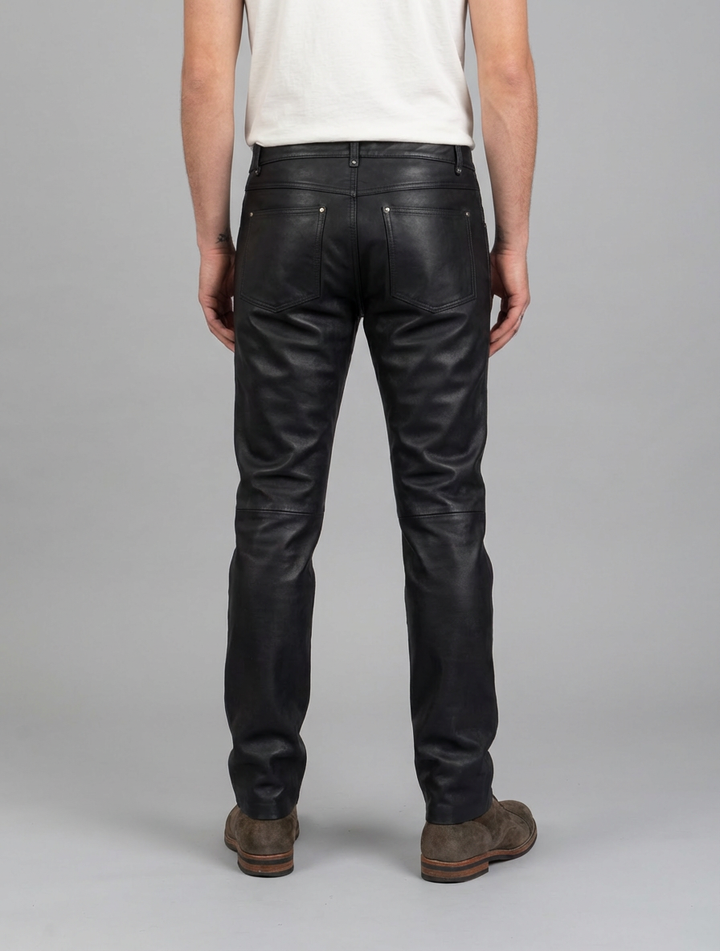 Jack - pantalon en cuir de buffle - homme - brun foncé