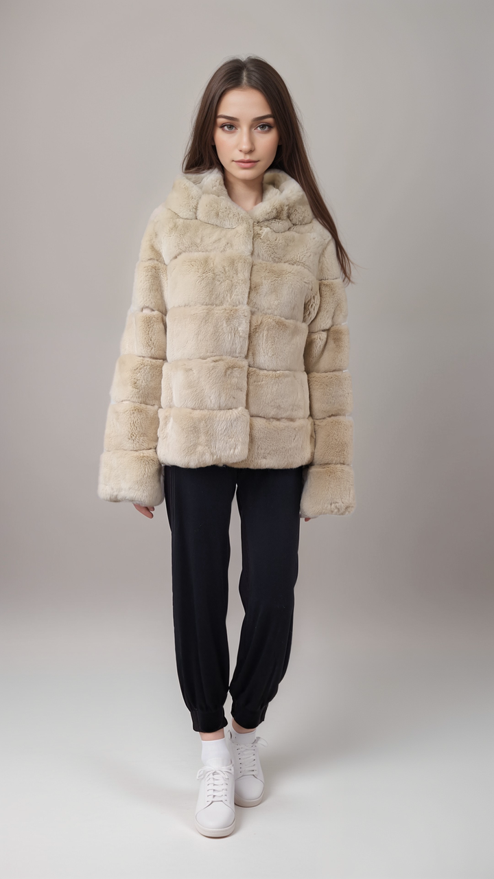 Petrovski, 60 cm. - Hood - Rex - Femmes - Crème