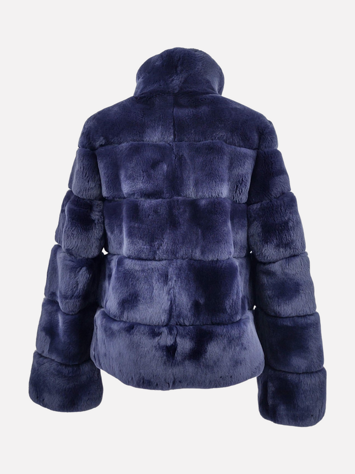 Petrovski, 60 cm. - Rex-rabbit jacket - Women - Navy blue