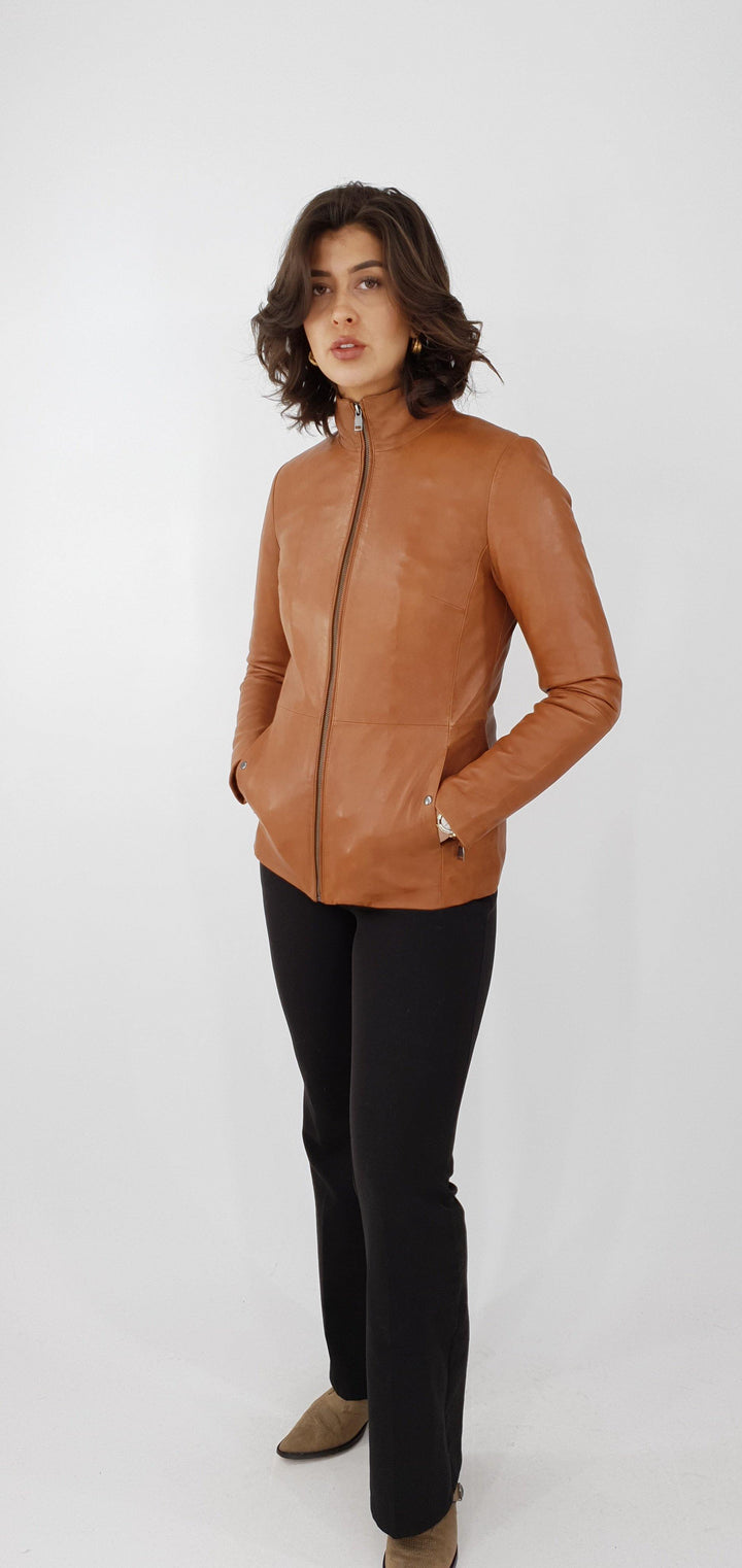 Karina - Lamb Thick Dace Leather -Women - French Tan - Lamb Thick Dace Leather -Women - Karina - Lamb Thick Dace Leather -Women - French Tan - Stampe Pels