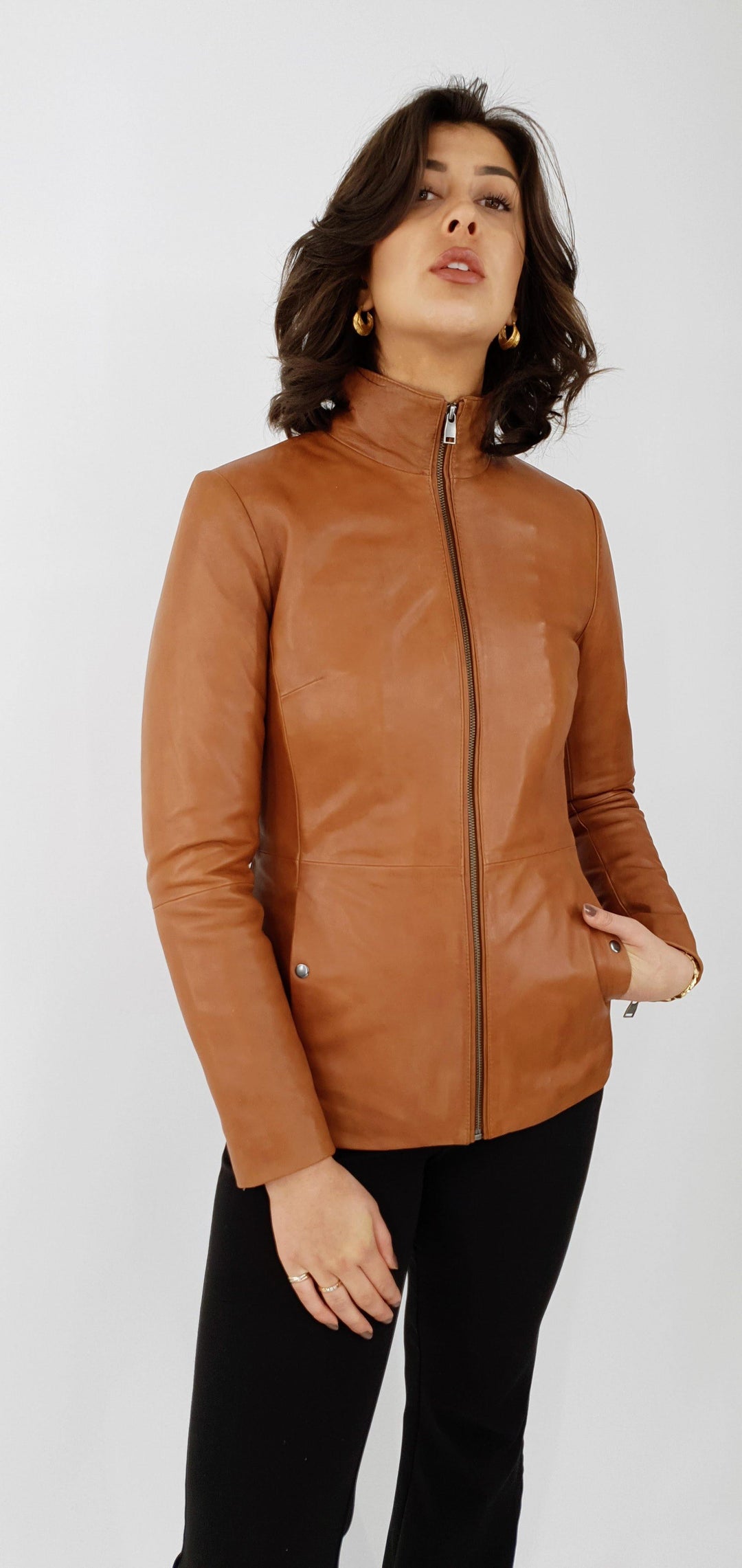 Karina - Lamb Thick Dace Leather -Women - French Tan - Lamb Thick Dace Leather -Women - Karina - Lamb Thick Dace Leather -Women - French Tan - Stampe Pels