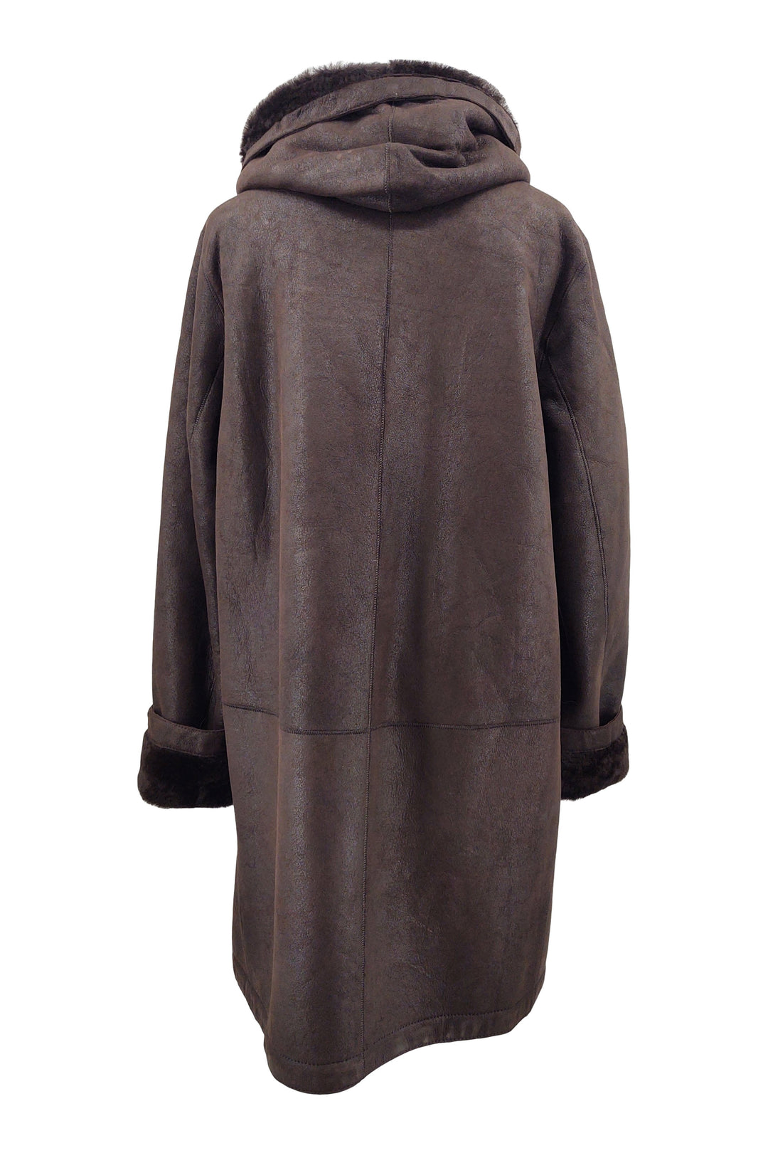 969, 90 cm. - Kapuze - Nappa Lamb Crack - Damen - Braun / Lamme Pels - Levinsky - Kvinde | STAMPE PELS