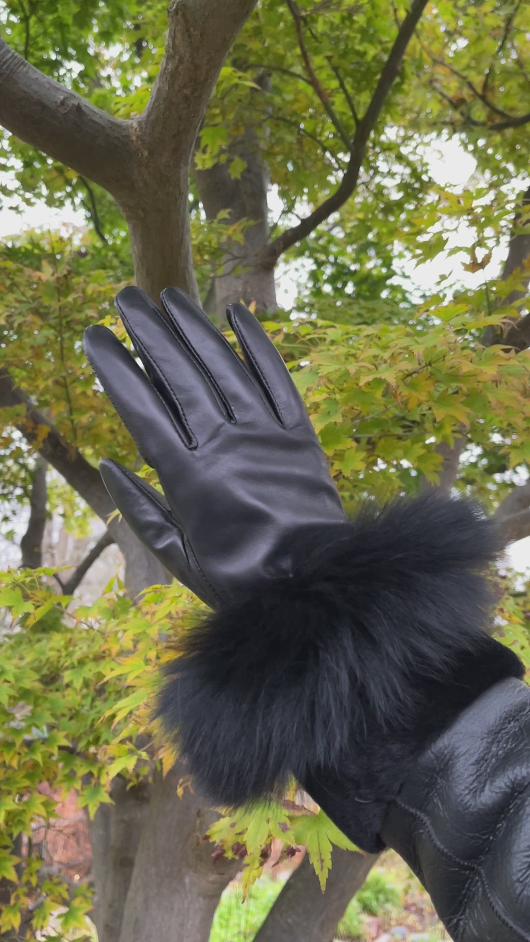 2145 - Lamb Slink Leather Gloves - Black