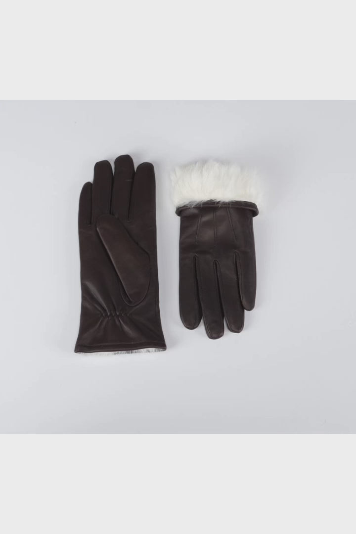 127-W Glove - Lamb Slink Leather -Accesories - Brown – Stampe Denmark