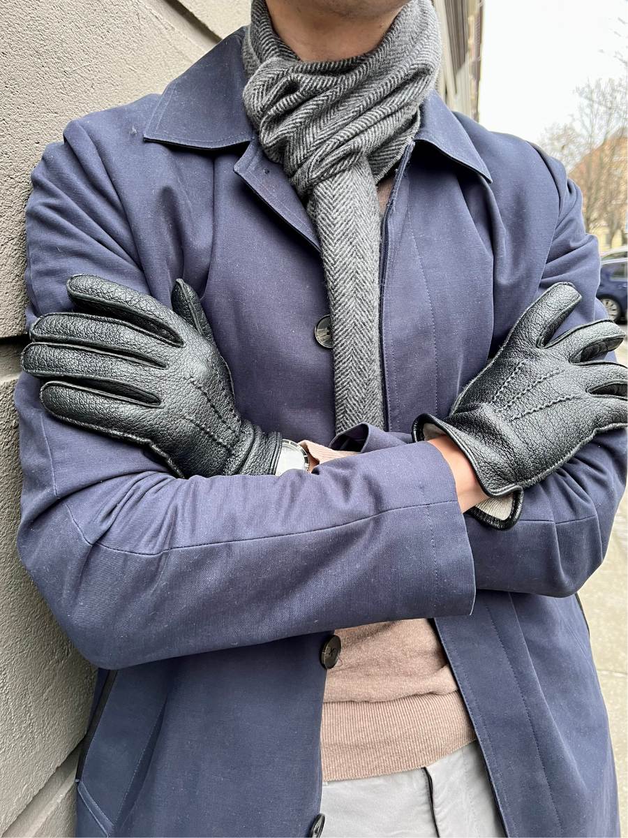 200 Herren-Lederhandschuhe – Schwarz – Stampe Denmark