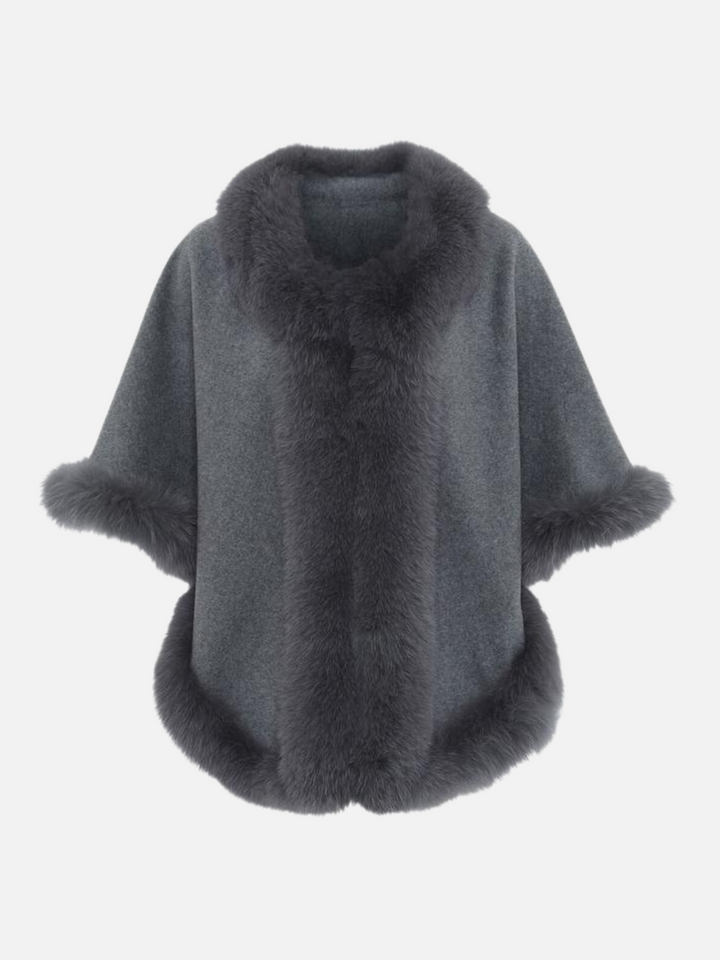 Chadron Cape, 65 cm. - Thinner Double Face Wool - Grey