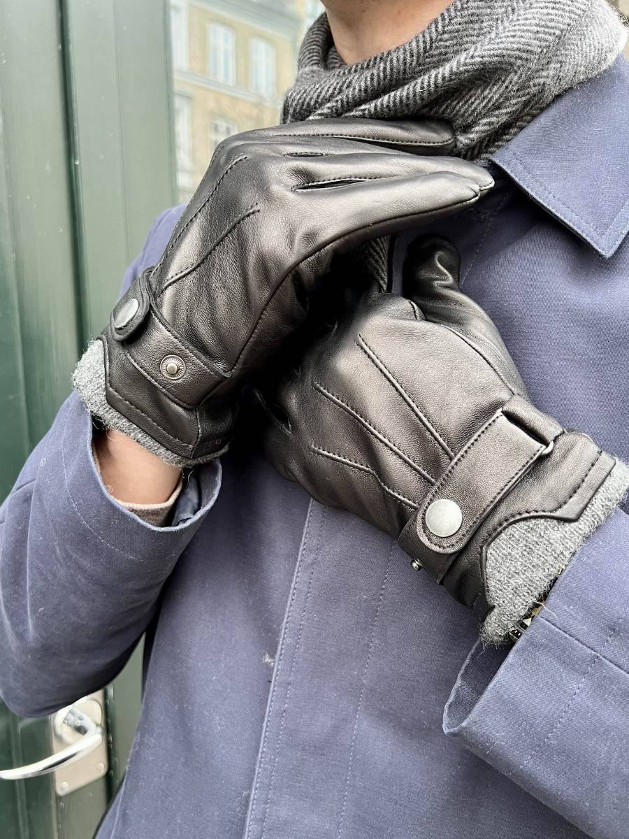 219 Glove - Lamb Slink Leather -Men - Black