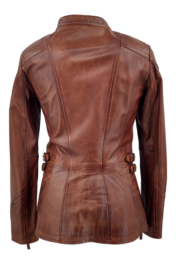 Frances - Lamb Copper Leather - Women - Brown / Læder Skinds Jakke - Levinsky - Kvinde | STAMPE PELS