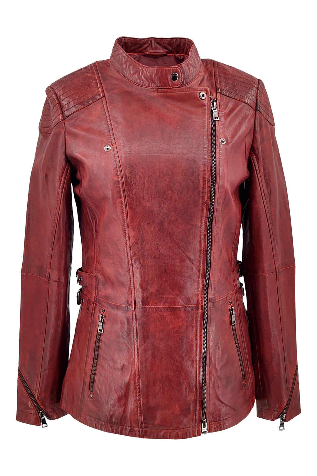 Floyd - Lamb Copper Leather - Women - Red / Læder Skinds Jakke - Levinsky - Kvinde | STAMPE PELS
