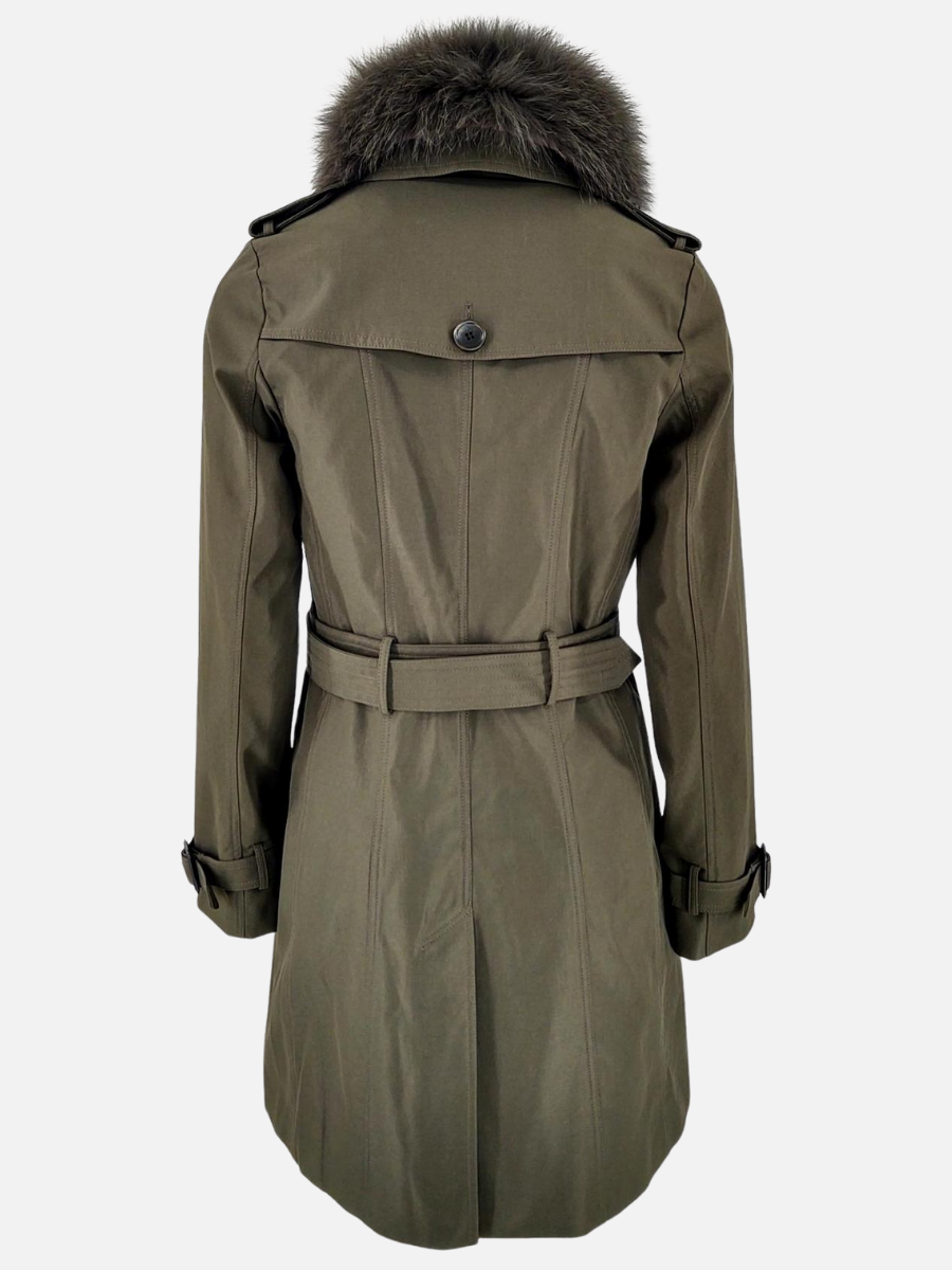 Daisy - Army - Trenchcoat with Fur collar - Women