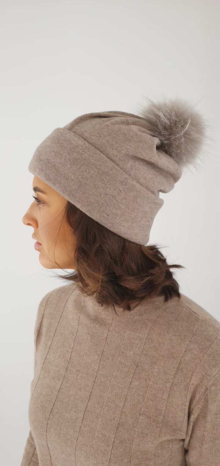 Jersey Beany Hat / Shawl - Accesories - Taupe