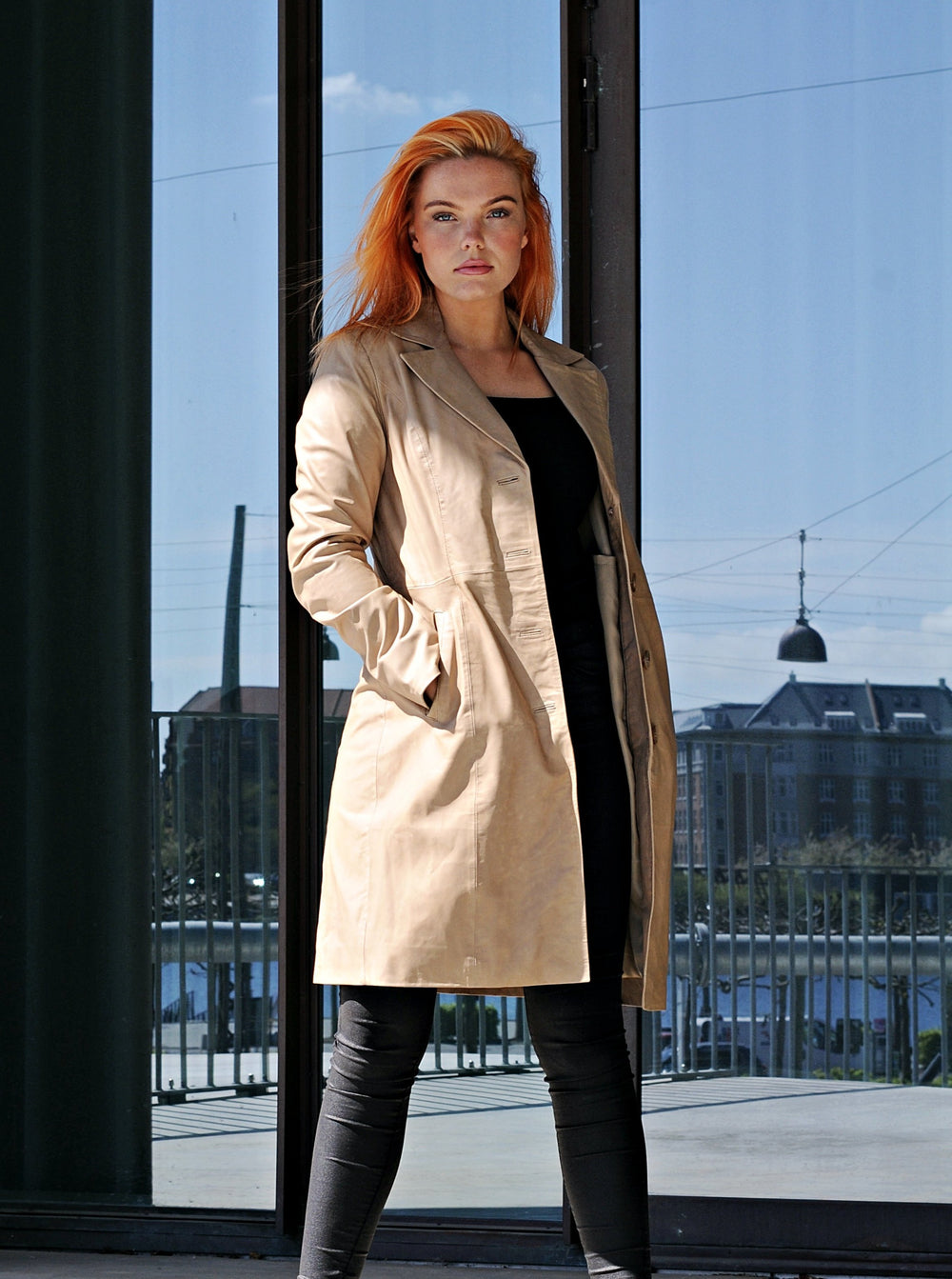 Erika - Lamb Malli Leather - Women - Café / Læder Skinds Jakke - Levinsky - Kvinde | STAMPE PELS
