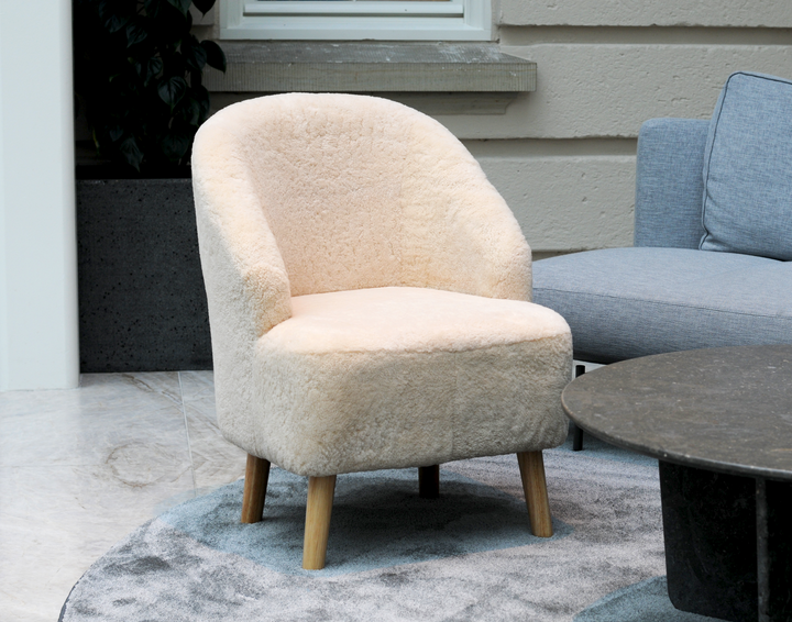 Lammeskindsstol Levinsky stol nr. 1 - Beige