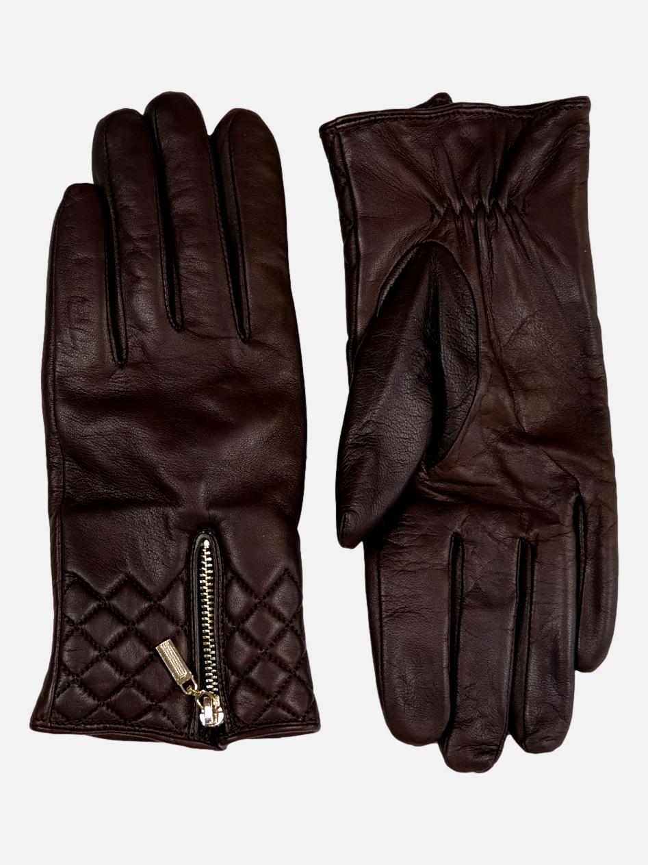 2687 Glove - Lamb Slink Leather -Accesories - Brown