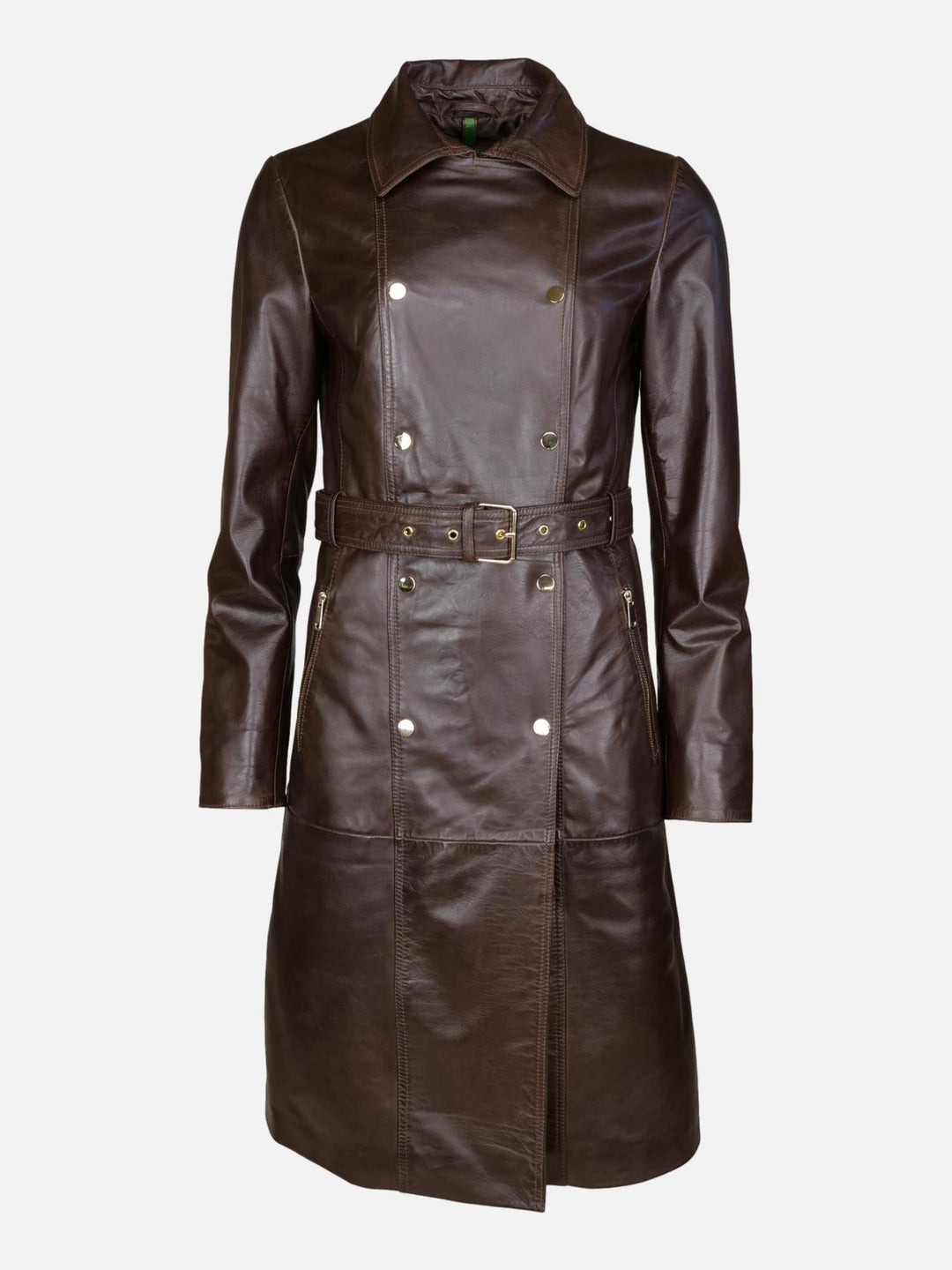 Pritta, 100 cm. - Lamb Leather coat - Women - Coffee Brown