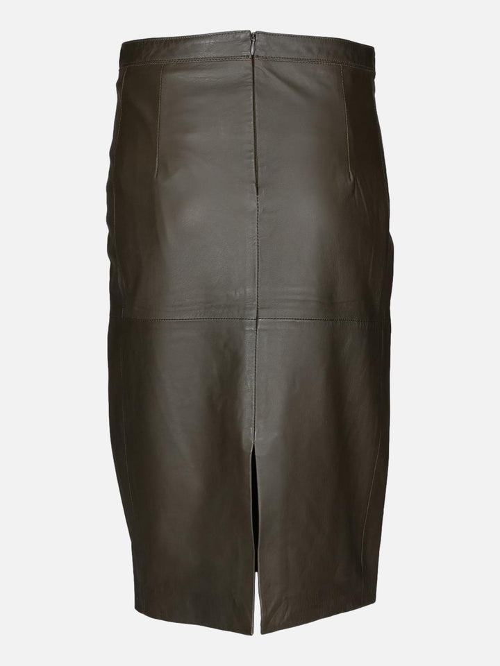 Alondra Skirt - Lamb Plonge Leather - Women - Khaki
