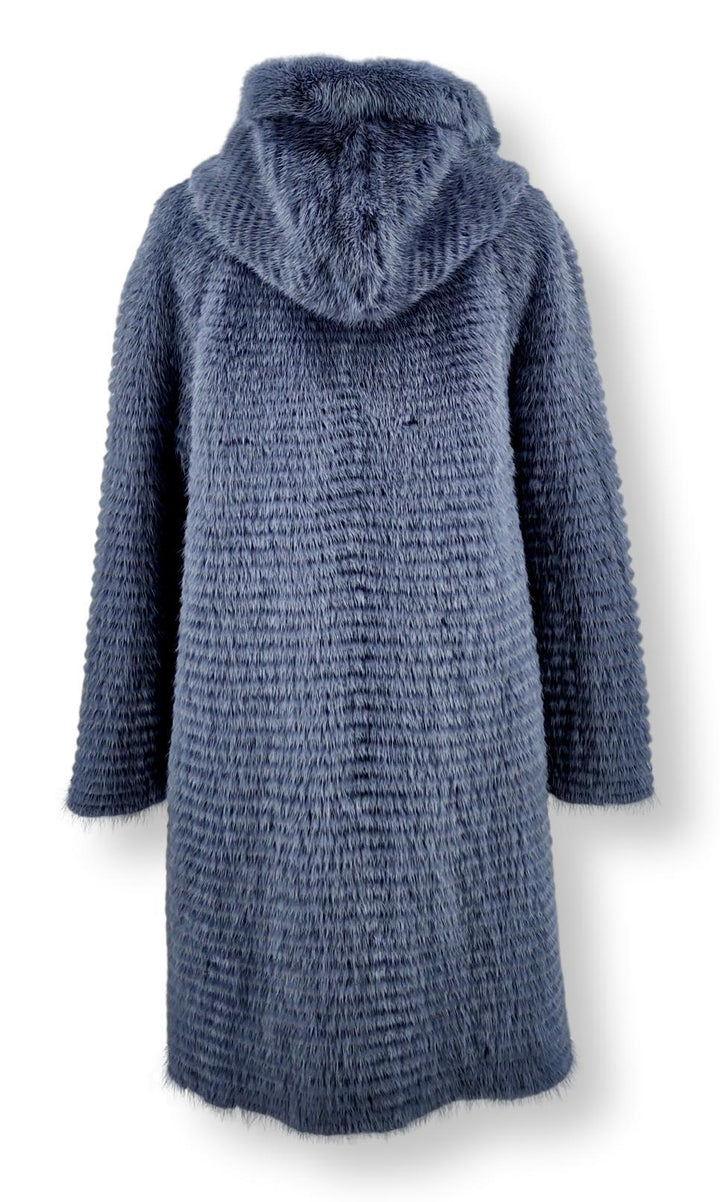19-15005, 90 cm. - Hood - Mink & Wool - Women - Skye Blue | STAMPE PELS