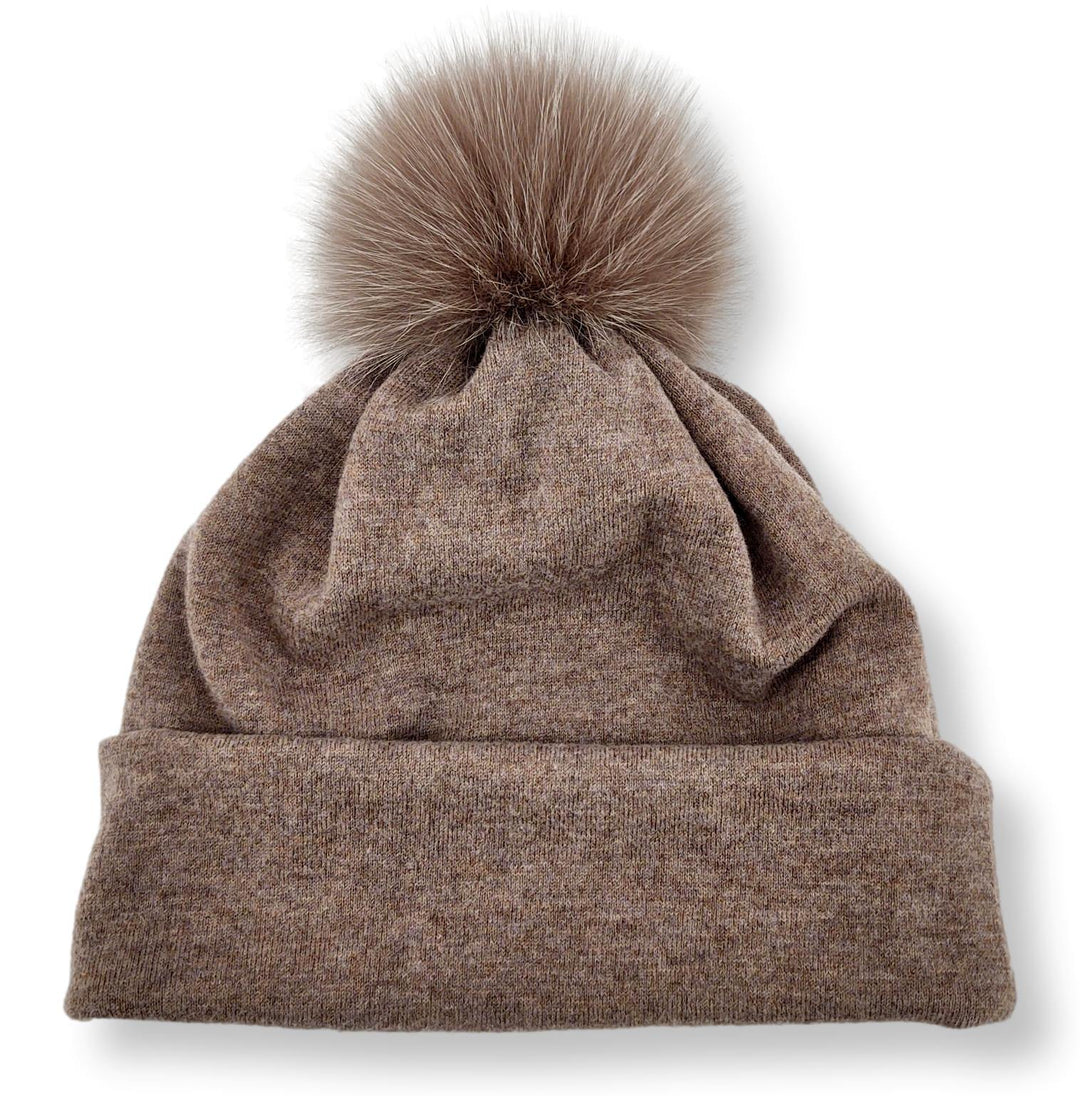 Jersey Beany Hat / Shawl - Accesories - Taupe - Accesories - Jersey Beany Hat / Shawl - Accesories - Taupe - Stampe Pels