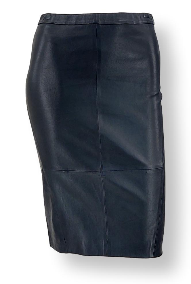 Agapi Skirt - Lamb Stretch Leather - Women - Black