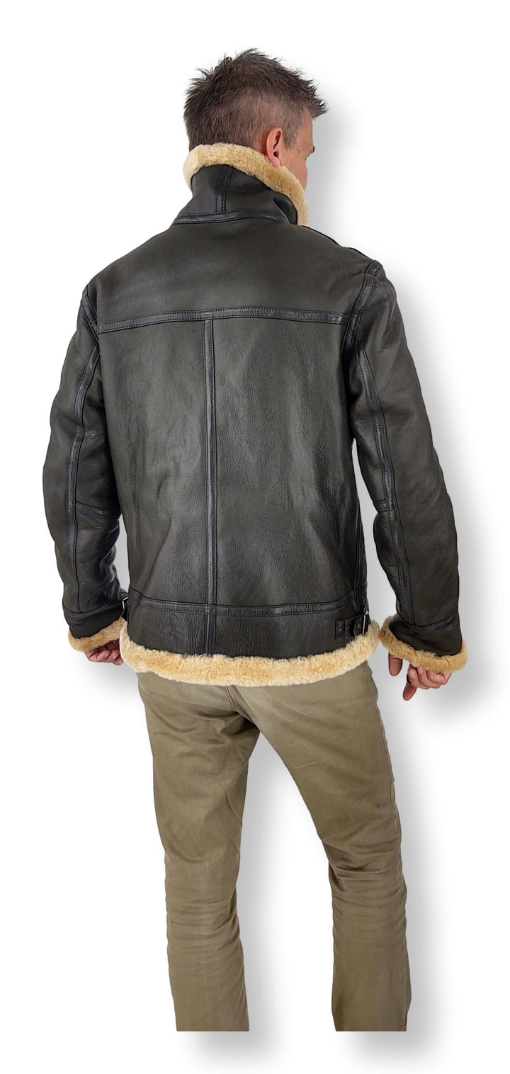 Elias Mens Bomber - Nappa Lamb Crack - Homme - Marron foncé