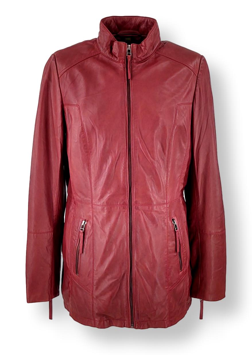 Damen Rot Lederjacke Bestellen German Wear, Damen Lederjacke Trend