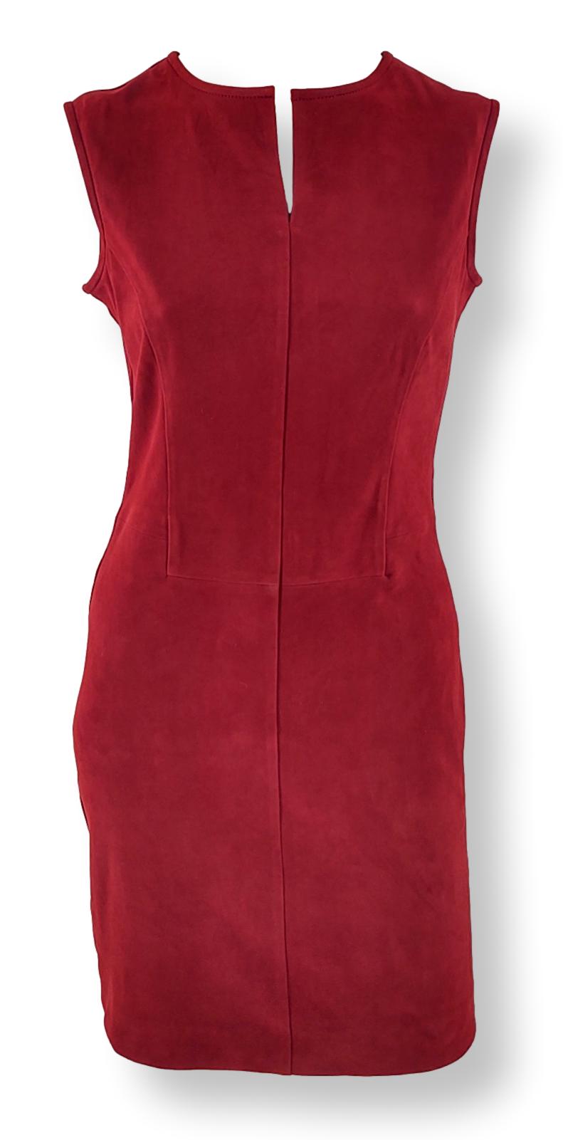 Kleid Eglantine - Ziegenveloursleder - Damen - Rot