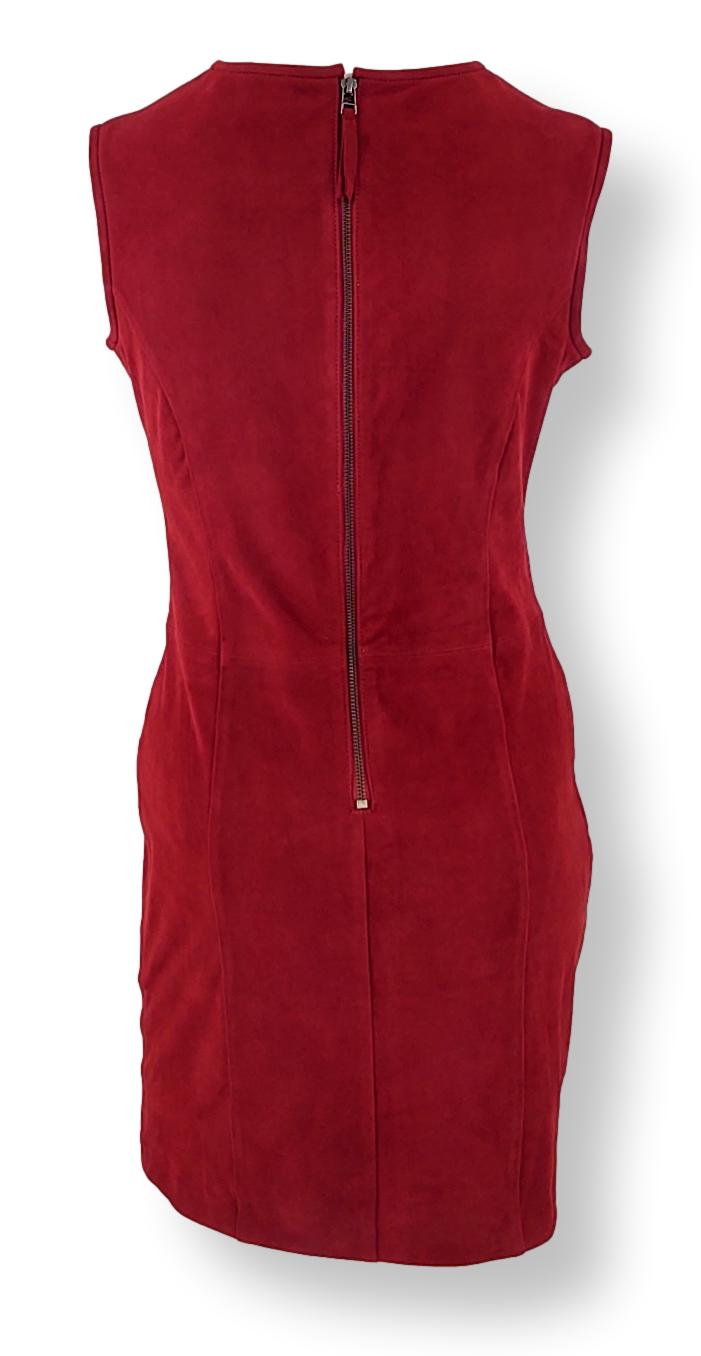Kleid Eglantine - Ziegenveloursleder - Damen - Rot