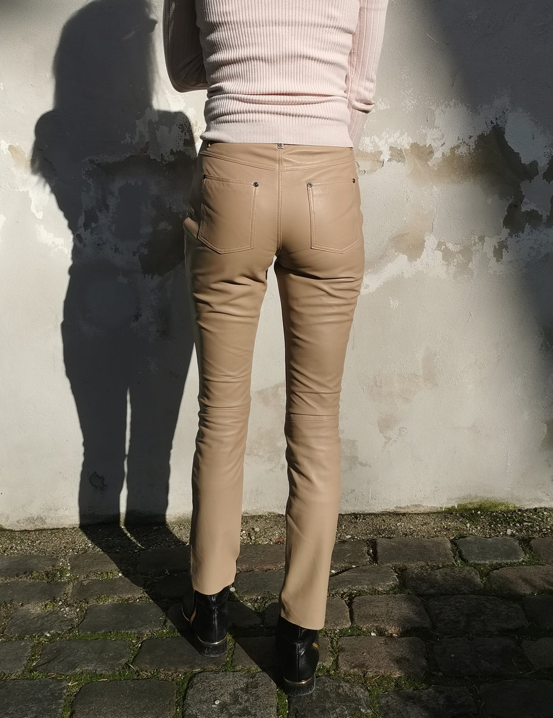 Jill Trouser - Lamb Nappa Leather trouser - Women - Cafe Latte