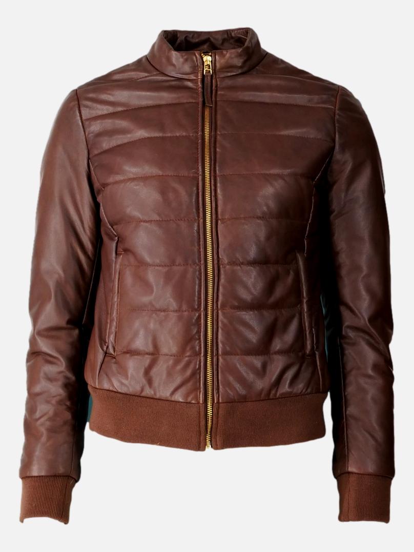 Esta - Lamb Leather jacket - Women - Oak/Brown