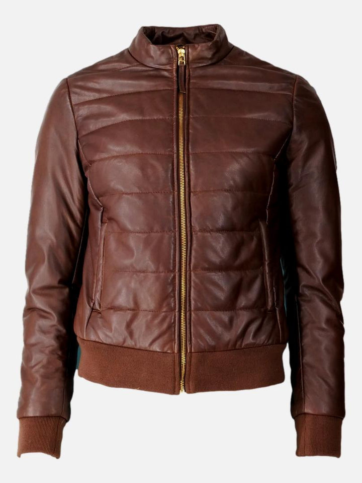 Esta - Lamb Leather jacket - Women - Oak/Brown