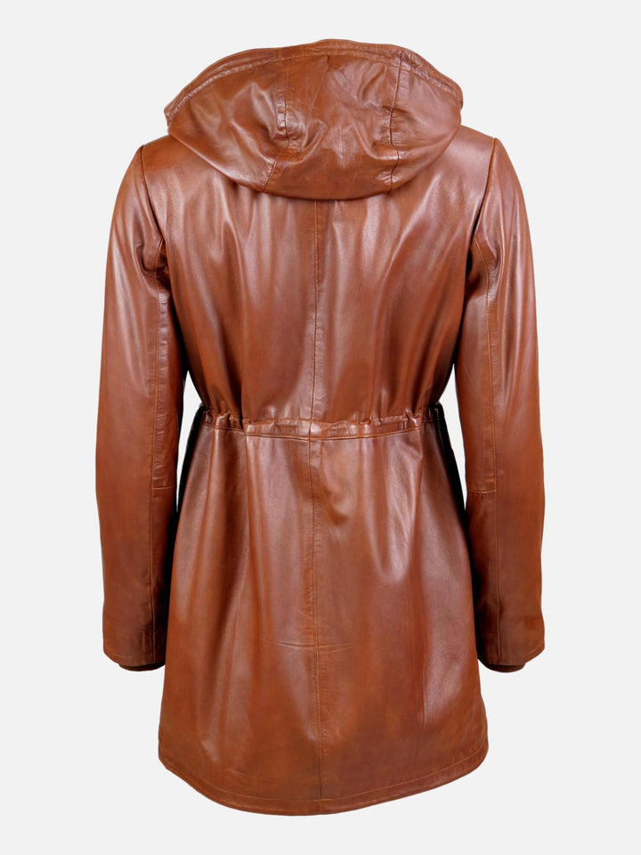 Sienna - Lamb Leather Jacket - Women - Dark Cognac