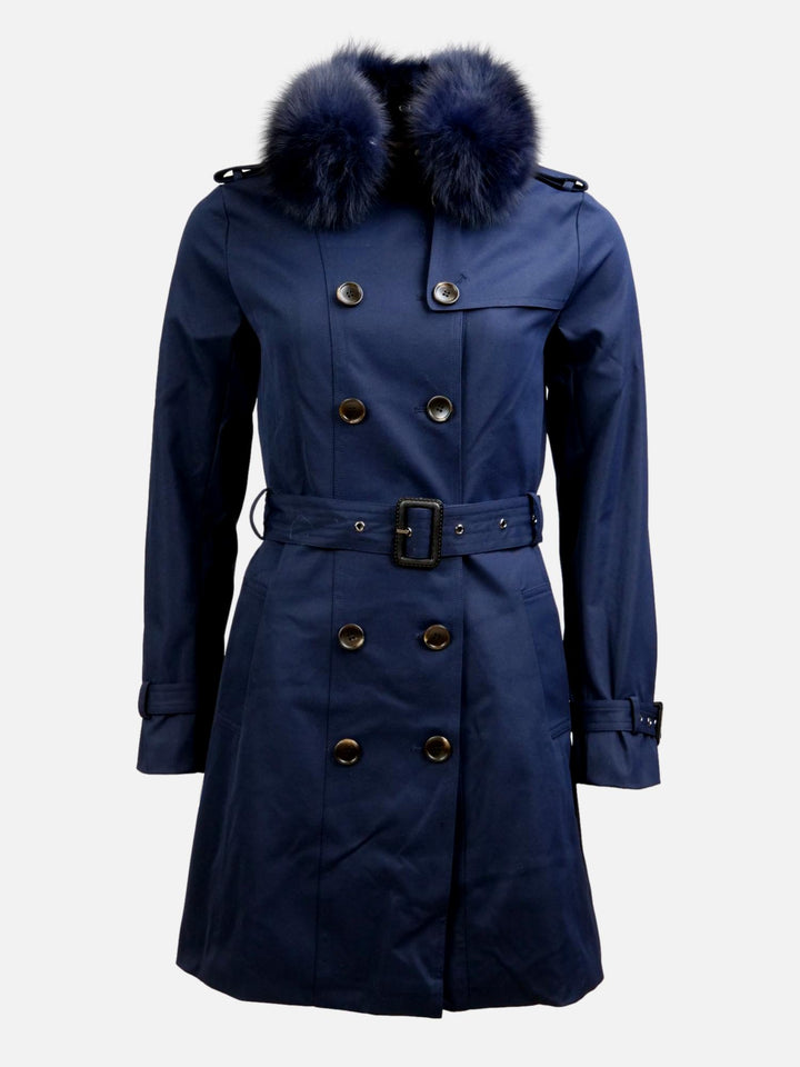 Daisy Trench Coat, 90 cm. - Collar - Textile - Women - Navy