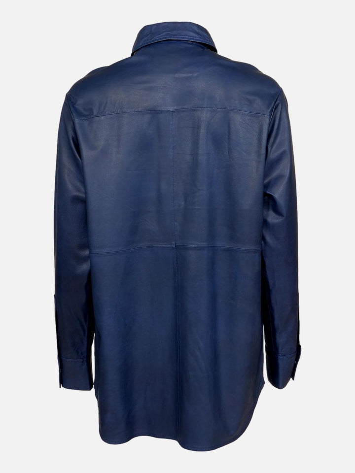Rains Shirt - Lamb Malli Leather - Women - Cobalt Blue