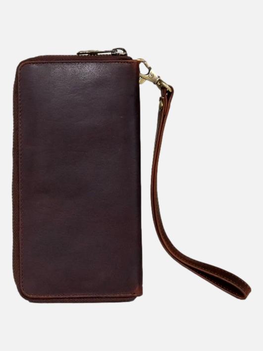 LV-201 - Læder clutch taske - Mørke brun