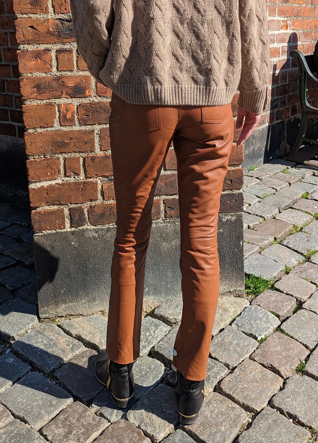 Jill Trouser - Lamb Nappa Leather trouser - Women - Dark Tan