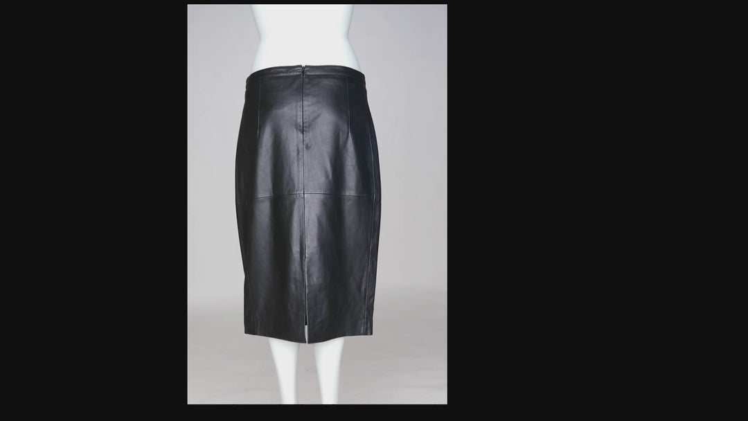 Alondra Skirt - Lamb Nappa Leather - Women - Black