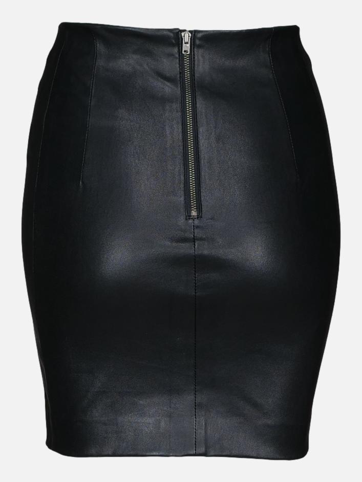 Deanne Skirt - Lamb Stretch Leather - Women - Black